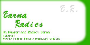 barna radics business card